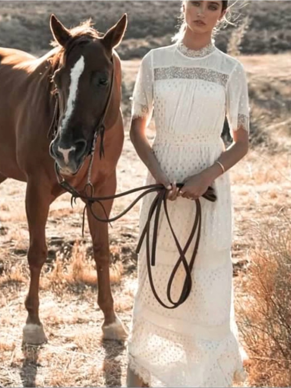 Chelsea & Violet Ivory Lace Maxi Dress